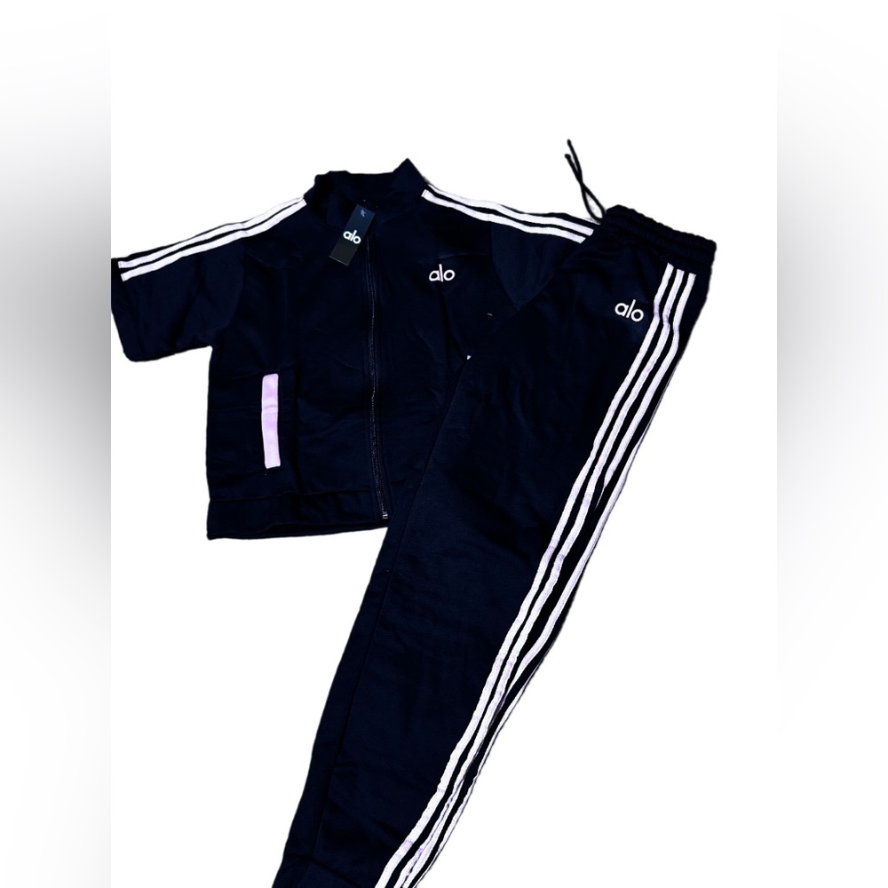& Other Stories Black Joggers with White Stripes